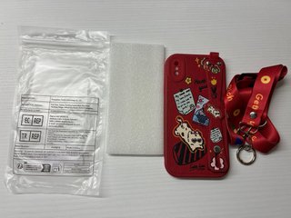 Cover per iPhone XS Max rossa con laccetto