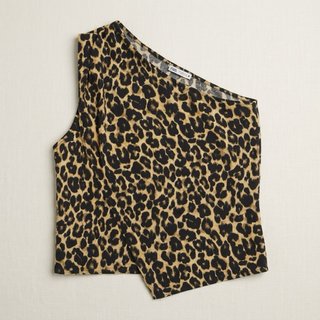 Top Asimétrico Leopardo Zara Talla L