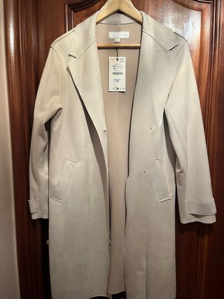 Abrigo largo Zara beige talla XS