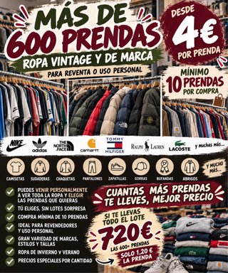 Liquidación Ropa Vintage y de Marca 4€/prenda