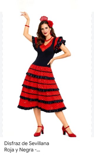 Disfraz de Sevillana Rojo y Negro