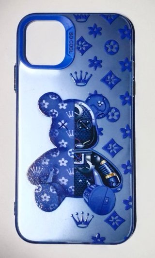Custodia iPhone 11 Orso Robot Blu