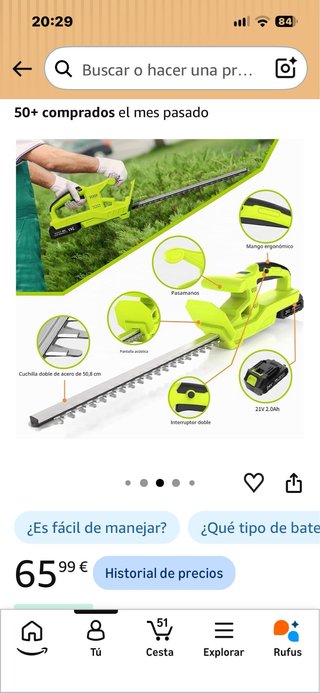 Cortasetos Eléctrico con Batería 21V