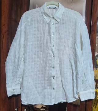 Camisa de Algodón Zara Blanca Talla XS