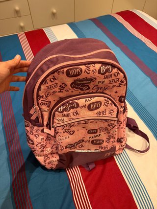 Mochila Escolar Tandem Rosa y Morada