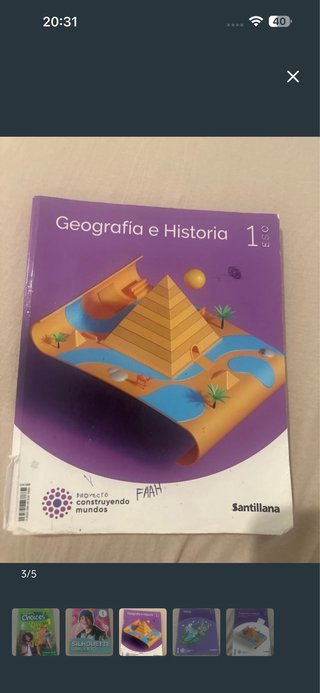 Pack de 3 libros de Geografía e Historia 1ºEso