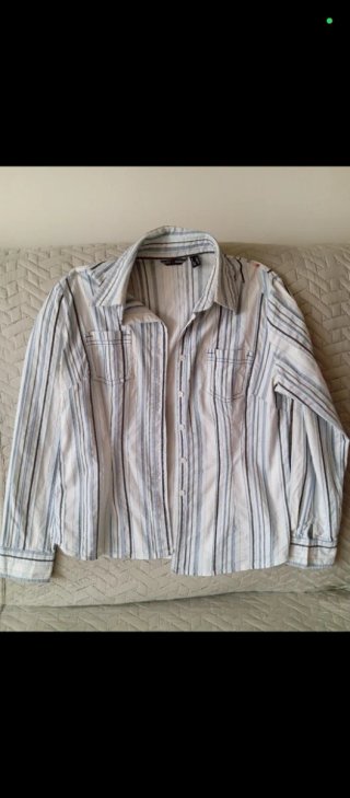 Camisa de rayas manga larga de punto roma