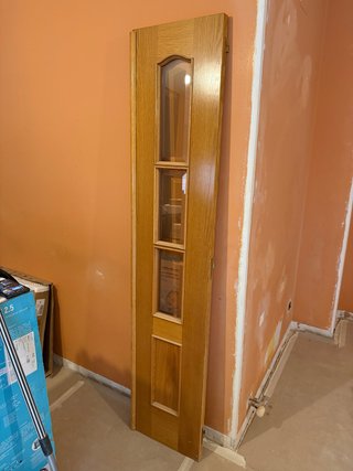 Puerta de interior maciza doble con cristales