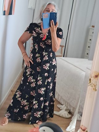 Vestido largo estampado Zara