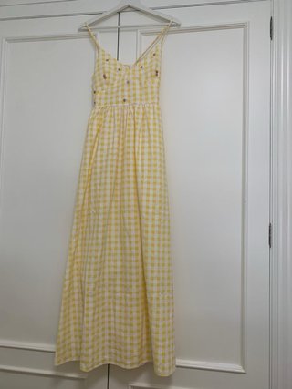 Vestido largo de cuadros Zara