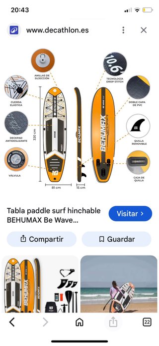 Tabla Paddle Surf Hinchable BEHUMAX Be Wave