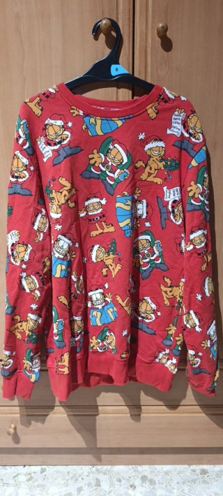 Sudadera Garfield Navidad Roja Talla S