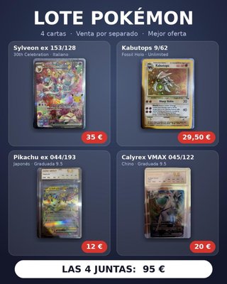 Lote 4 Cartas Pokémon TCG