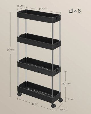 Carrito Auxiliar de Cocina con Ruedas