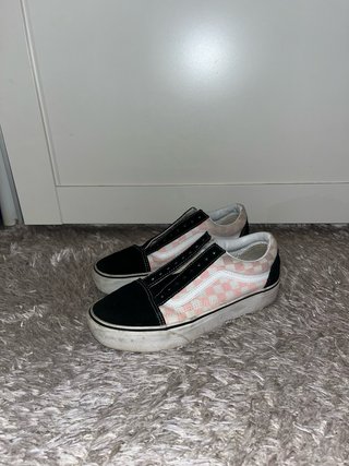 Zapatillas Vans Cuadros Rosa y Blanco