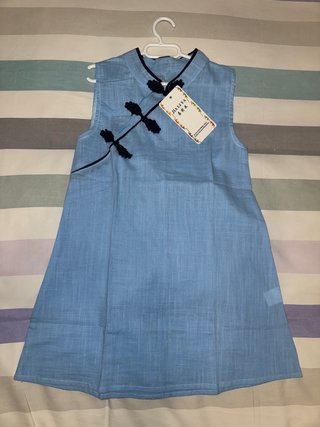 Vestido niña azul estilo oriental
