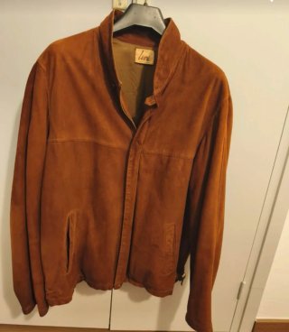 Chaqueta de ante marrón claro