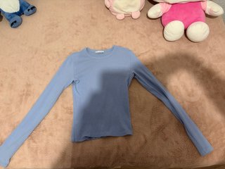 Top largo azul celeste Bershka XS
