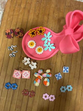 Pack de pendientes arcilla mas joyero