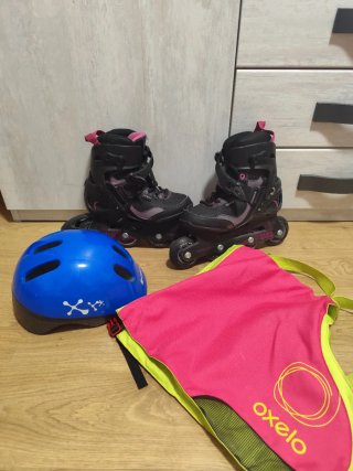 Patines Oxelo Talla 36 con Casco y Bolsa