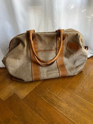 Bolsa de viaje weekender lona y piel