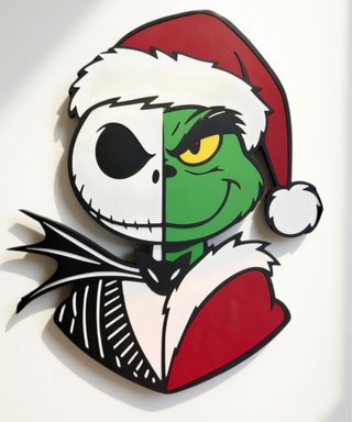 Arte de Pared 3D Jack y Grinch