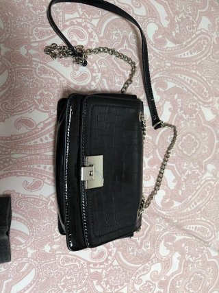 Bolso de Hombro Stradivarius Negro charol