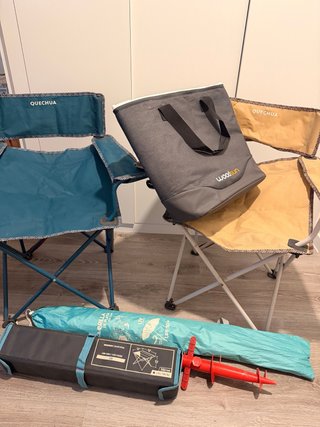 Kit de Playa Quechua: 2 Sillas y Sombrilla