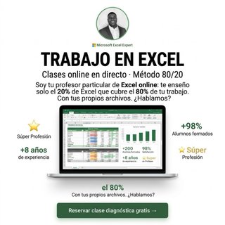 Clases Excel online particulares | Método 80/20