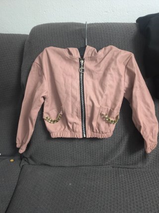 Chaqueta de niña rosa con cremallera talla 5.6