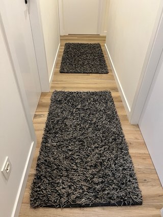 Set di 2 tappeti da corridoio grigi