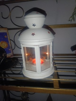 Candelabro Blanco Estilo Farol