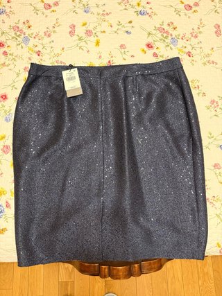 Falda de lentejuelas azul marino Síntesis XXL