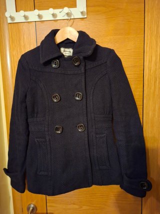 Abrigo de paño negro Stradivarius