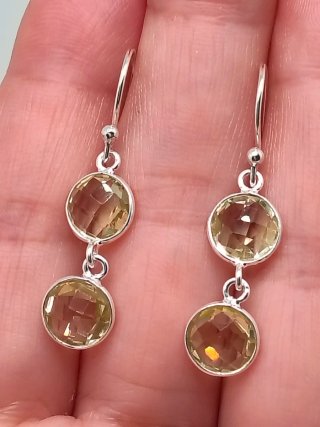 Pendientes de Plata de Ley 925 y Cuarzo Citrino