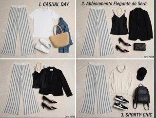 Pantaloni a righe a gamba larga taglia M