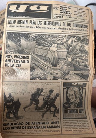 Periódico antiguo Ya - 25 de marzo de 1977