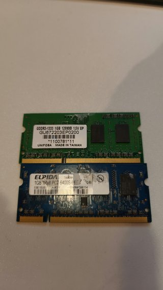 2 Módulos Memoria RAM Portátil 1GB