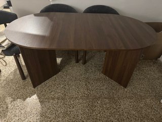 Mesa de Comedor Extensible de Madera color nogal