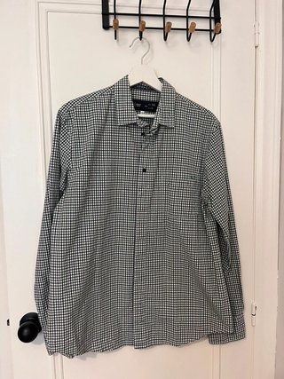 Camisa Armani Jeans de cuadros blanco verde y...