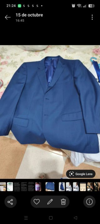 Traje de chaqueta azul para hombre