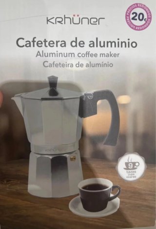Cafetera de Aluminio Krhüner 9 Tazas