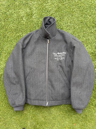 Cazadora ZARA Gris con Rayas y Bordado