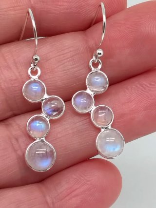 Pendientes de Plata de Ley 925 y Piedra Luna
