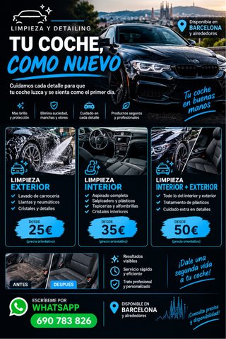 Limpieza de coches en Barcelona y alrededores