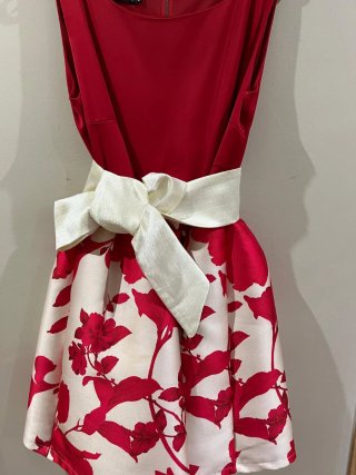 Vestido de Fiesta Rojo y Blanco