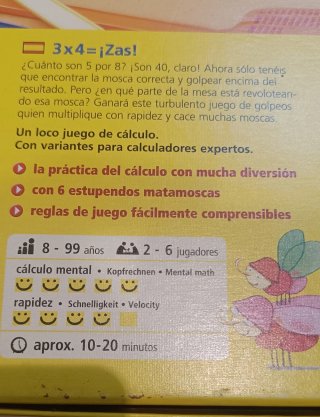 Juego de mesa 3x4=¡Zas!