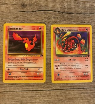 Cartas Pokémon Charmander y Dark Charmeleon
