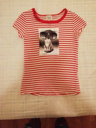 Camiseta Mango Rayas Roja y Blanca