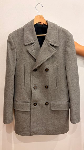 Abrigo de paño gris Ralph Lauren